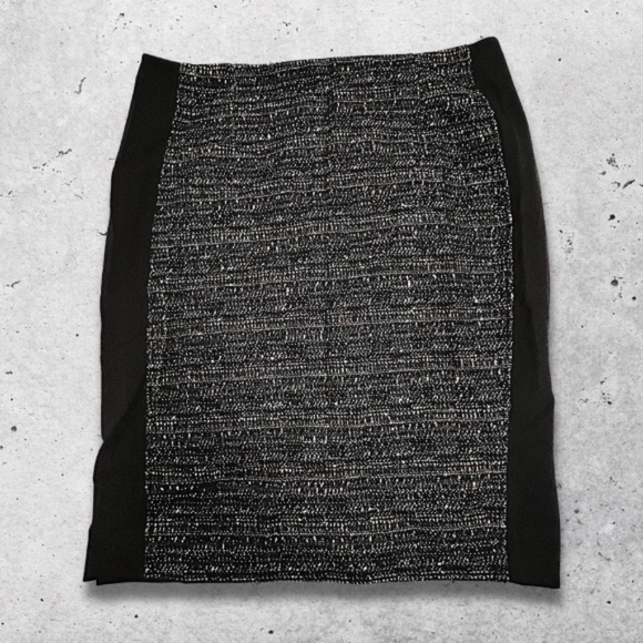 White House Black Market Tweed Pencil Skirt Metallic Black/Blue/Mauve Women’s 14 - Picture 3 of 12